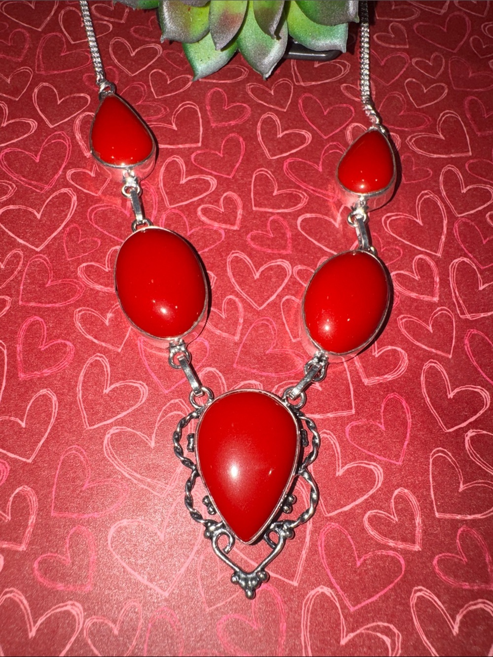 Silver Coral Necklace